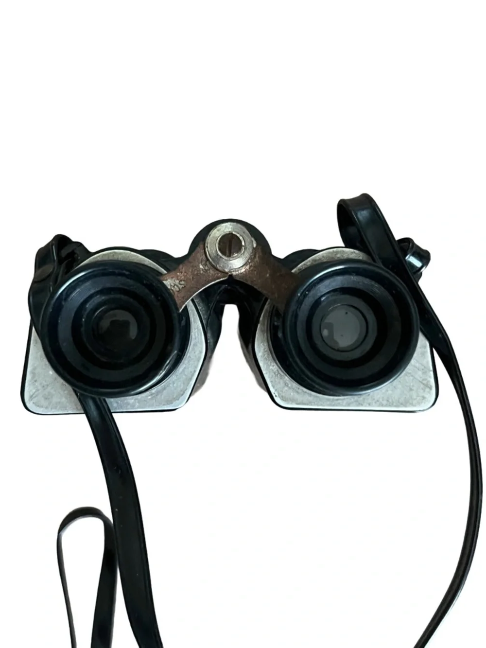 Vintage mid century wide angle binoculars with case black deco style no scratch